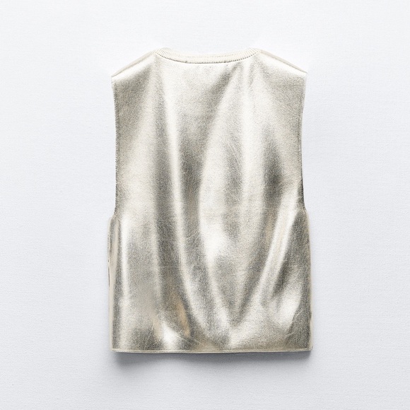 Zara | Metallic Gold Soft Knit Top - Picture 5 of 14
